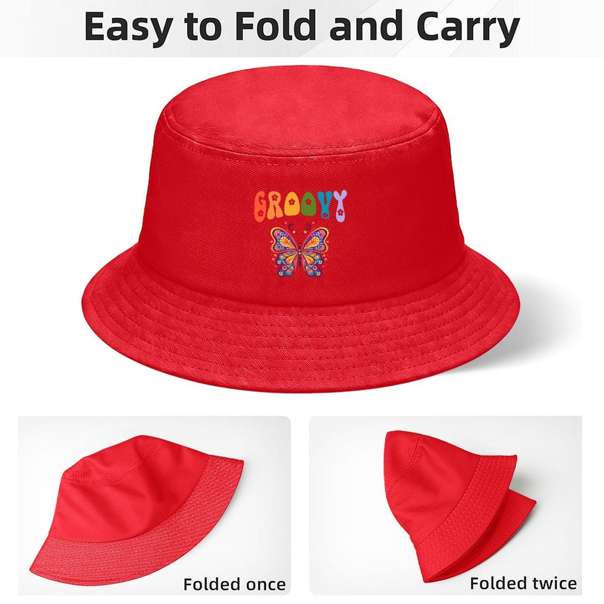 Groovy Butterfly Children’s Bucket Hat (Front Printing)