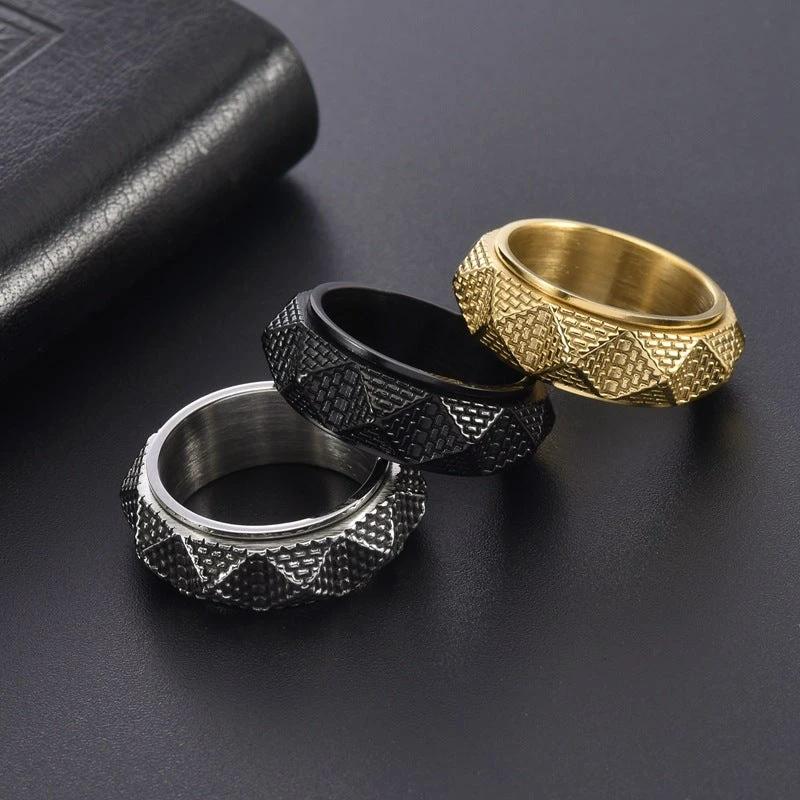 Titanium Steel Pyramid Men's Ring