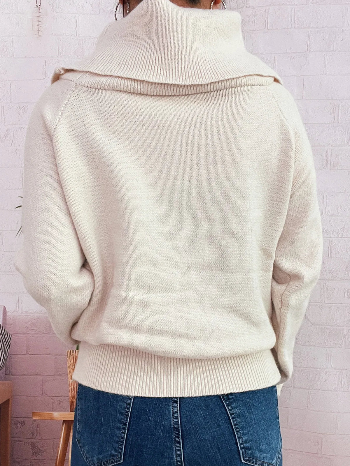 Striped Turtleneck Long Sleeve Sweater