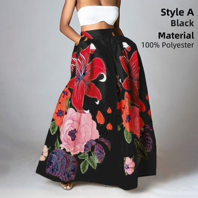 Faldas Maxi Largas Florales de Mujer para Vacaciones Ver tabla de tallas en "más detalles"
