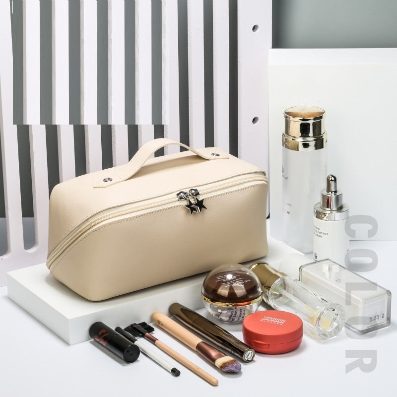 Pillow Cosmetics Storage Cleaning Bag Travel Convenience Leather Shell Type