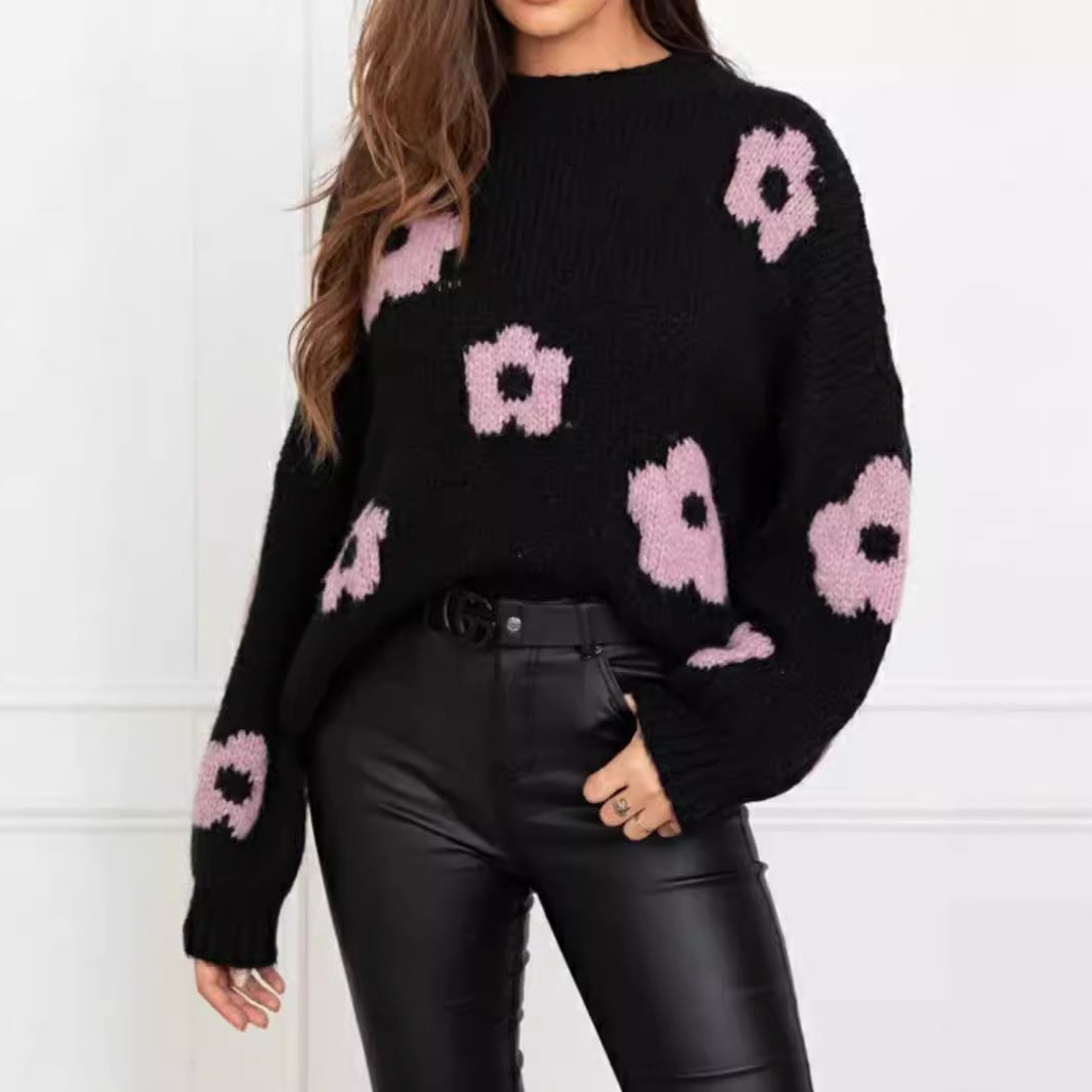 Suéteres de mujer de otoño e invierno, suéteres de mujer florales personalizados de talla grande a la moda. Consulta la tabla de tallas en "más detalles".