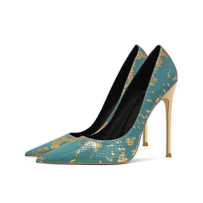 Women's Snake-Print Pointed-Toe Stiletto Heels