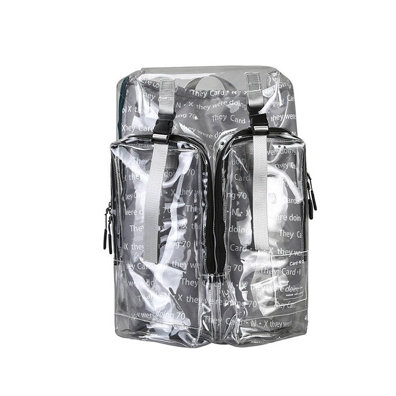 Transparent Motorcycle Letter Travel Backpack Travel Bag