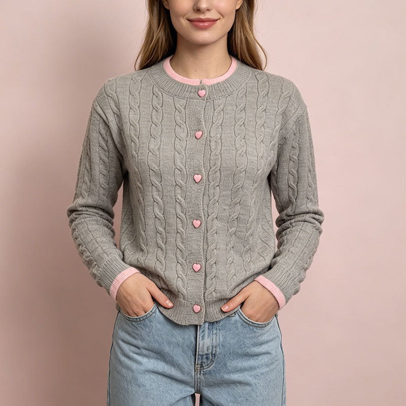 Autumn Sweater With Color-block Design Round Neck And Long Sleeves