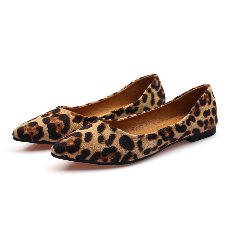 Women's Vintage Leopard Print Pointed Shoes