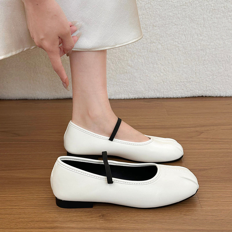 Women Flat Vintage Unique Design Low Cut Flats, French Versatile Ballet Shoes Mary Janes