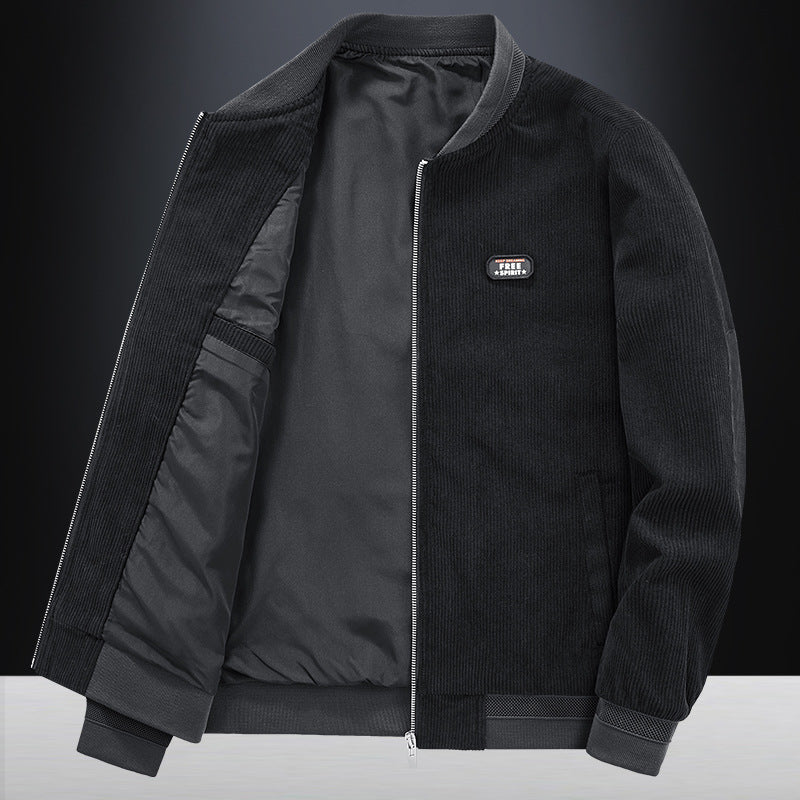 Men's Retro Corduroy Baseball Jacket for Spring & Autumn