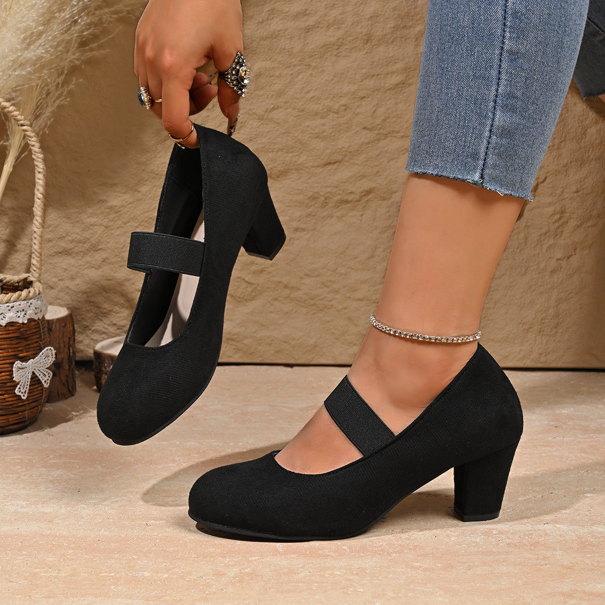 Women's French-Style Chunky-Heel Sandals