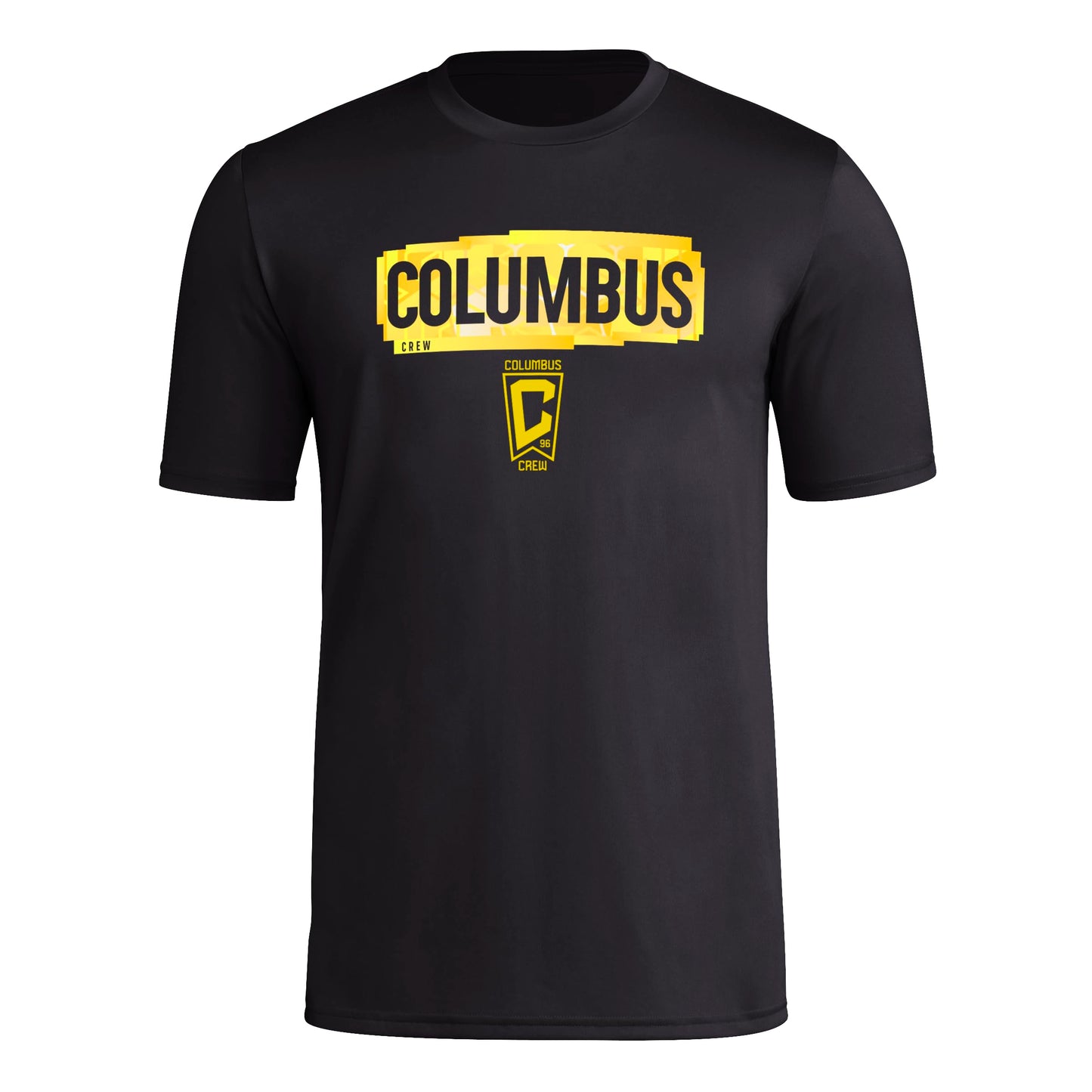 adidas Mens Short Sleeve Pre-Game T-Shirt Black/Columbus Crew Medium