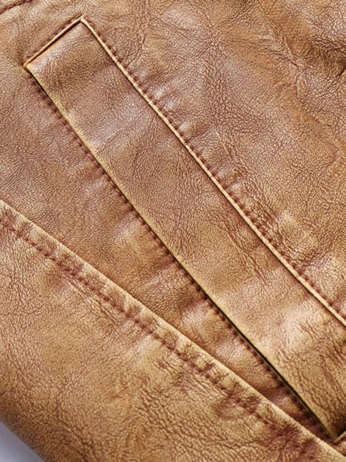 Men's Full Size Faux Leather Sherpa Collar Jacket Plus Size