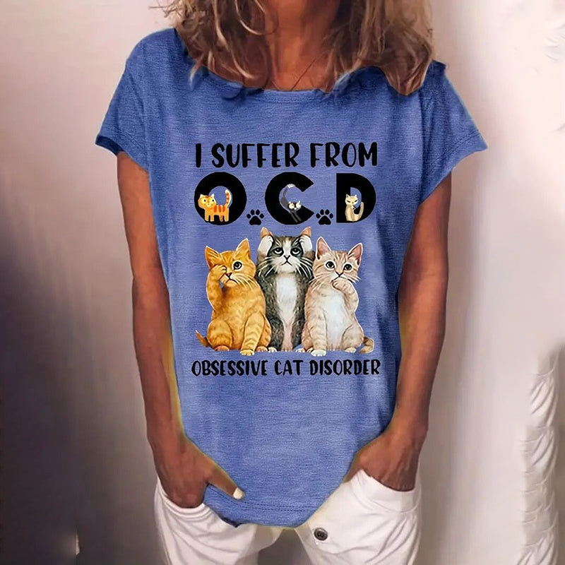 Camiseta con gráfico de gato bonito