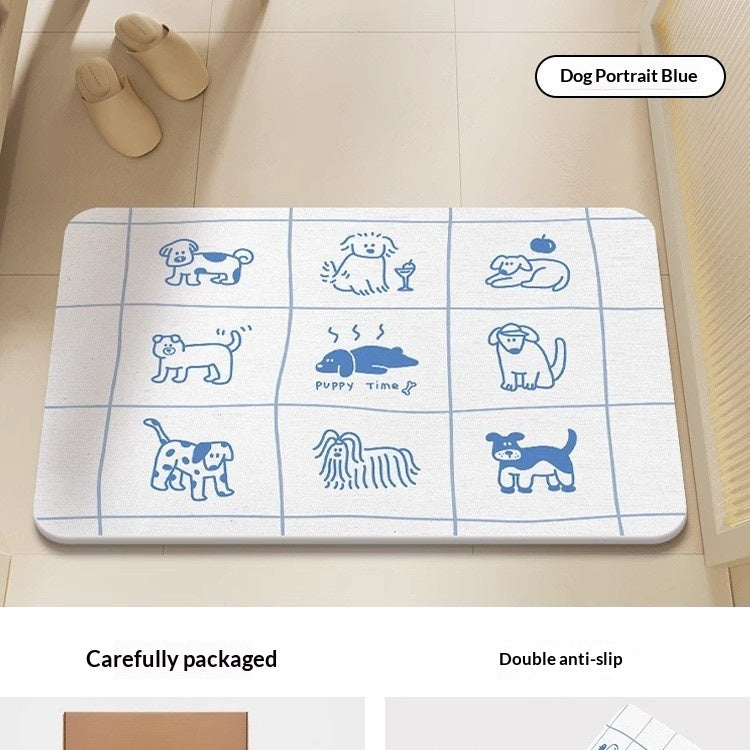 Quick-drying Cartoon Silica Mud Floor Mat