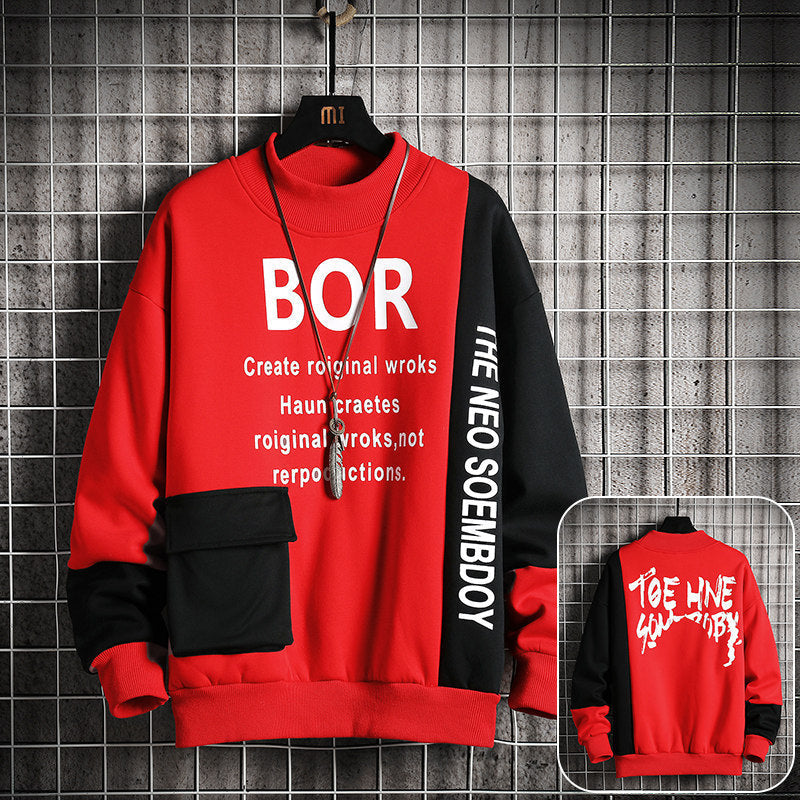 Velvet Padded Thickened Sweater Men's Autumn And Winter New Ins Coat Trendy Loose Long Sleeve Winter Clothing Top Clothes
