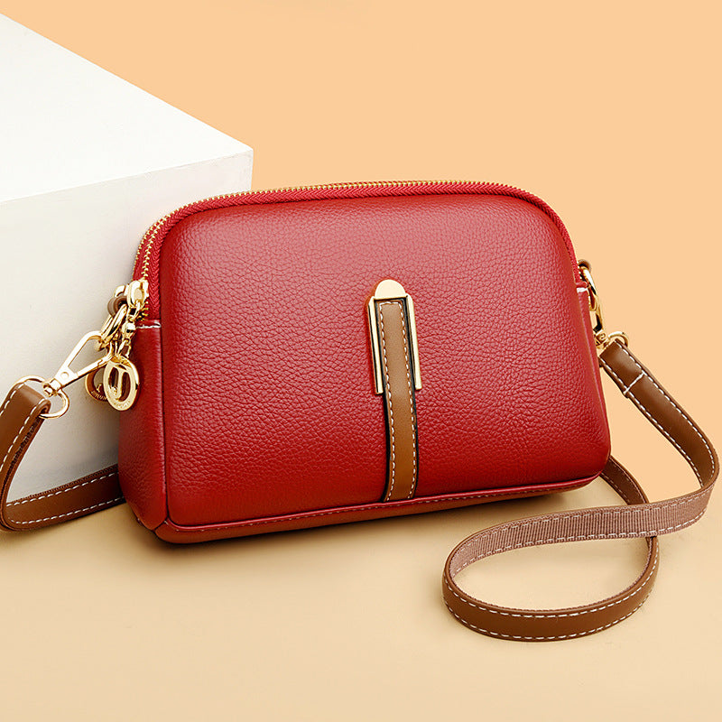 Women's Simple Shoulder Texture Messenger Bag Travel Bag