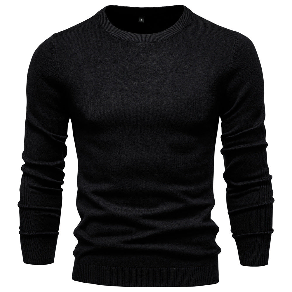 10-Color Autumn And Winter Thickened Men's Sweater, Round Neck Slim-Fit Men's Knitwear, Casual Men's Knit Top