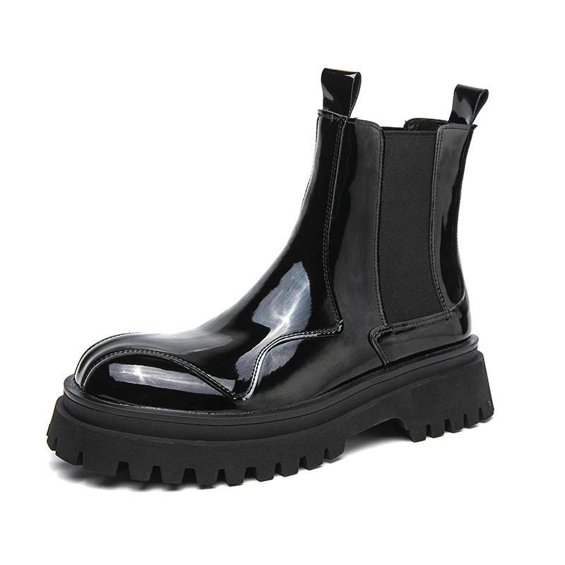 Men's  Glossy Ankle Boots