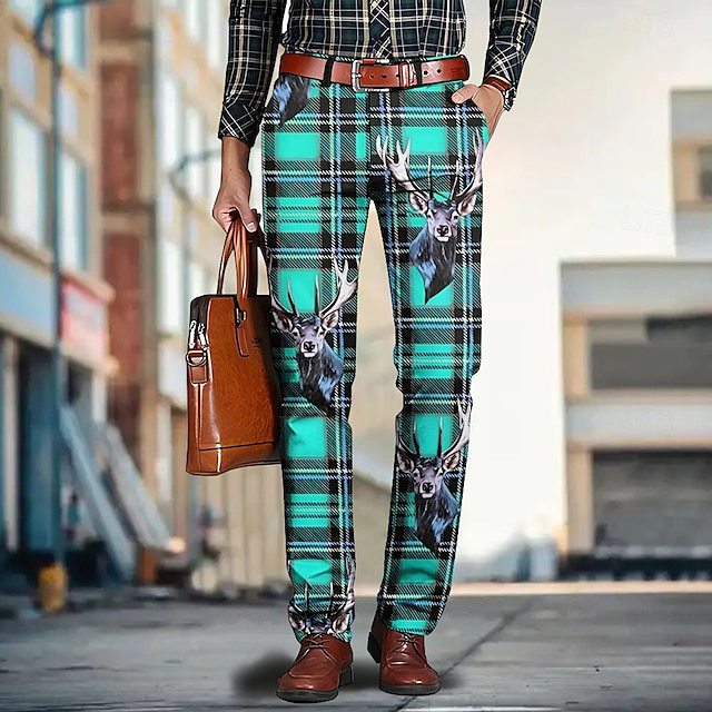 Men's Casual Sport Plaid Sweatpants