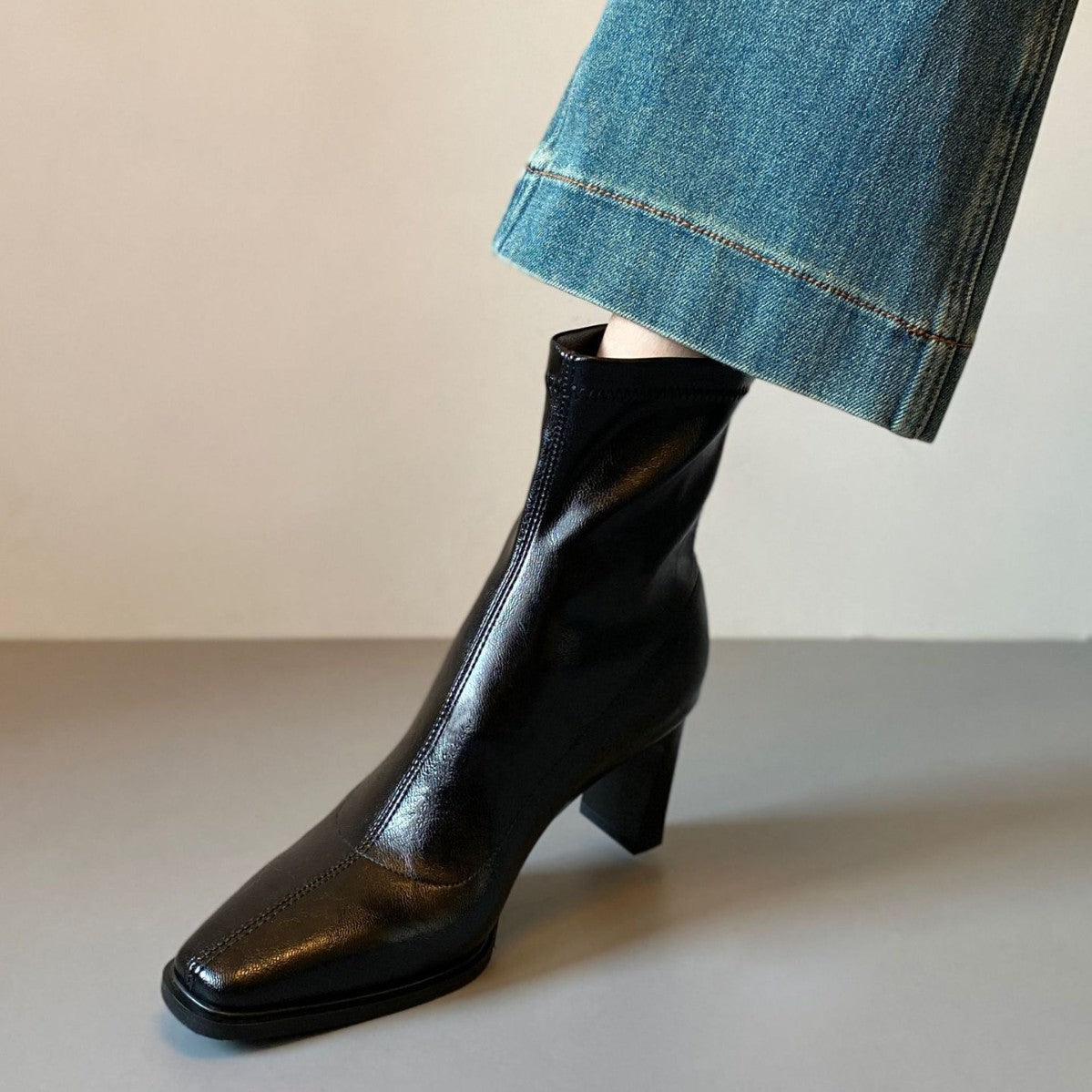 High Heel Boots Soft Leather Pointed-toe Skinny
