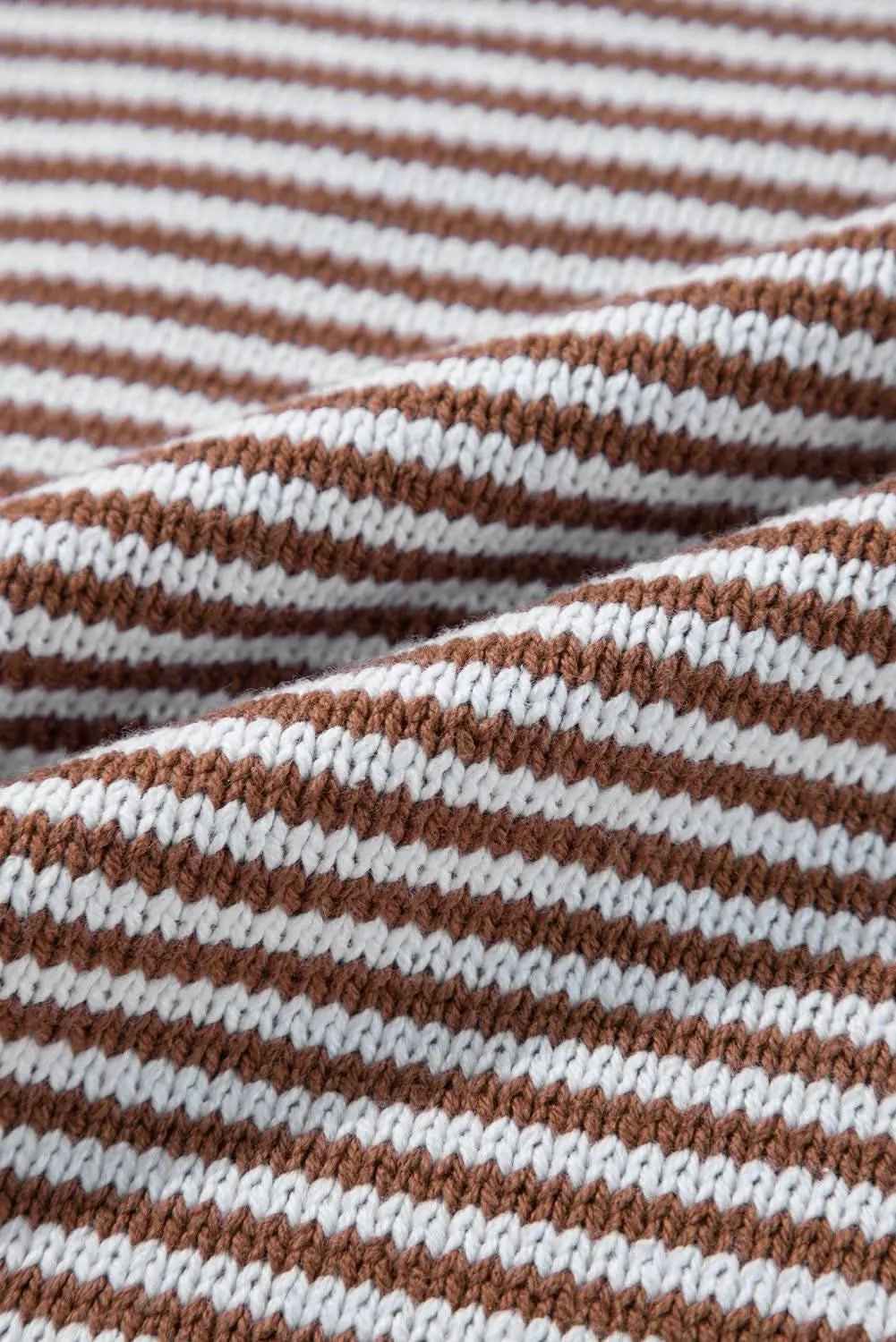 Cotton Blend Striped Sweater | Love Salve Brown