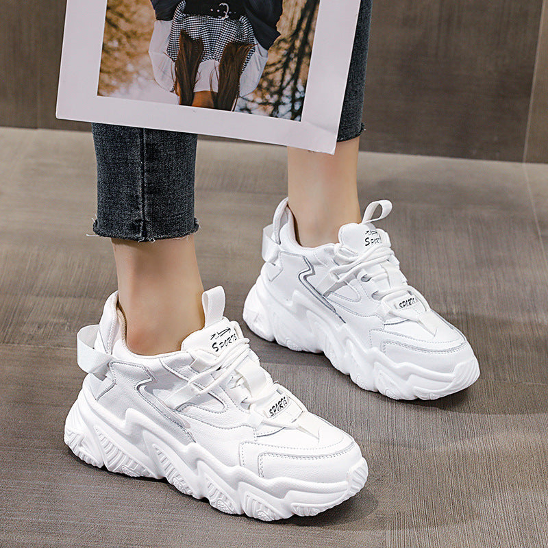 Versatile Platform Chunky Sole Sneakers For Women