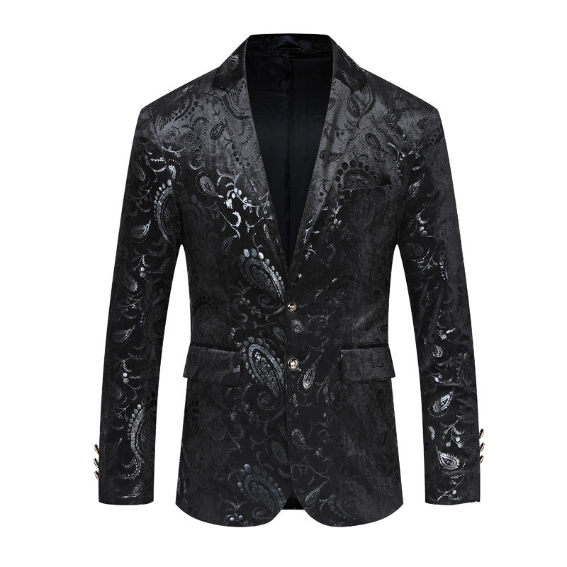 Colorblock Plus Size Suit Men's Silky Blazer Youth Jacket