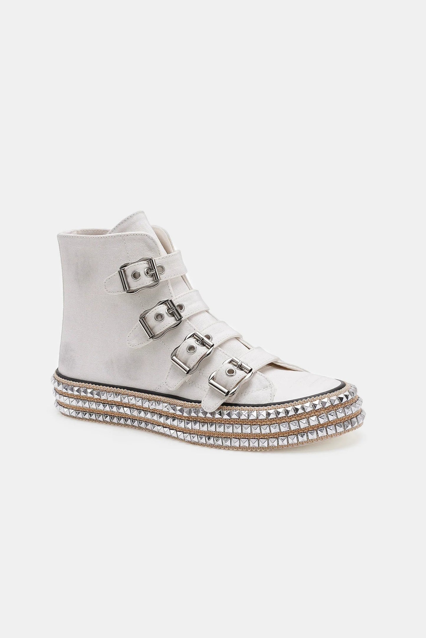 Zapatillas de Plataforma con Tachuelas y Correas de Hebillas Múltiples Beast Fashion