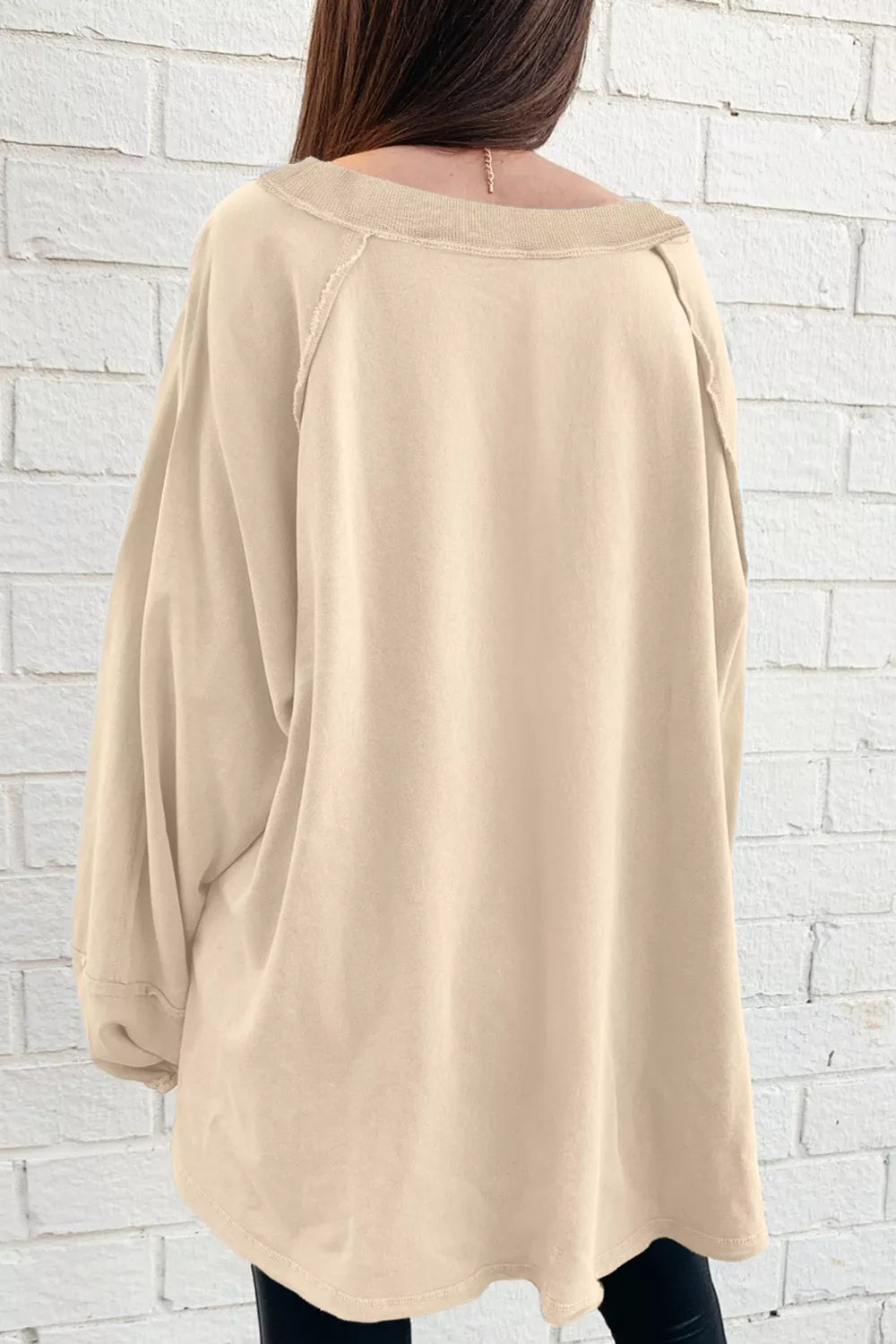 Sudadera extragrande de cuello redondo y manga larga