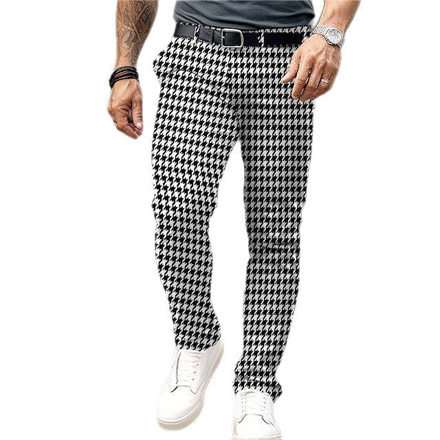 Men's Casual Sport Plaid Sweatpants