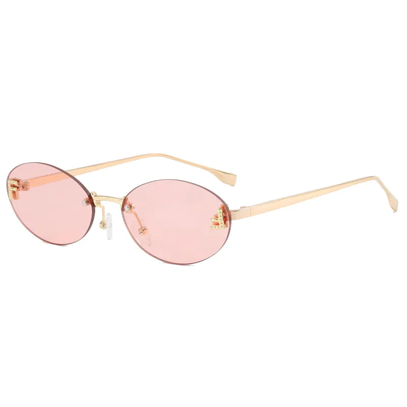 Trendy Women's Oval Metal Sunglasses by F Brand