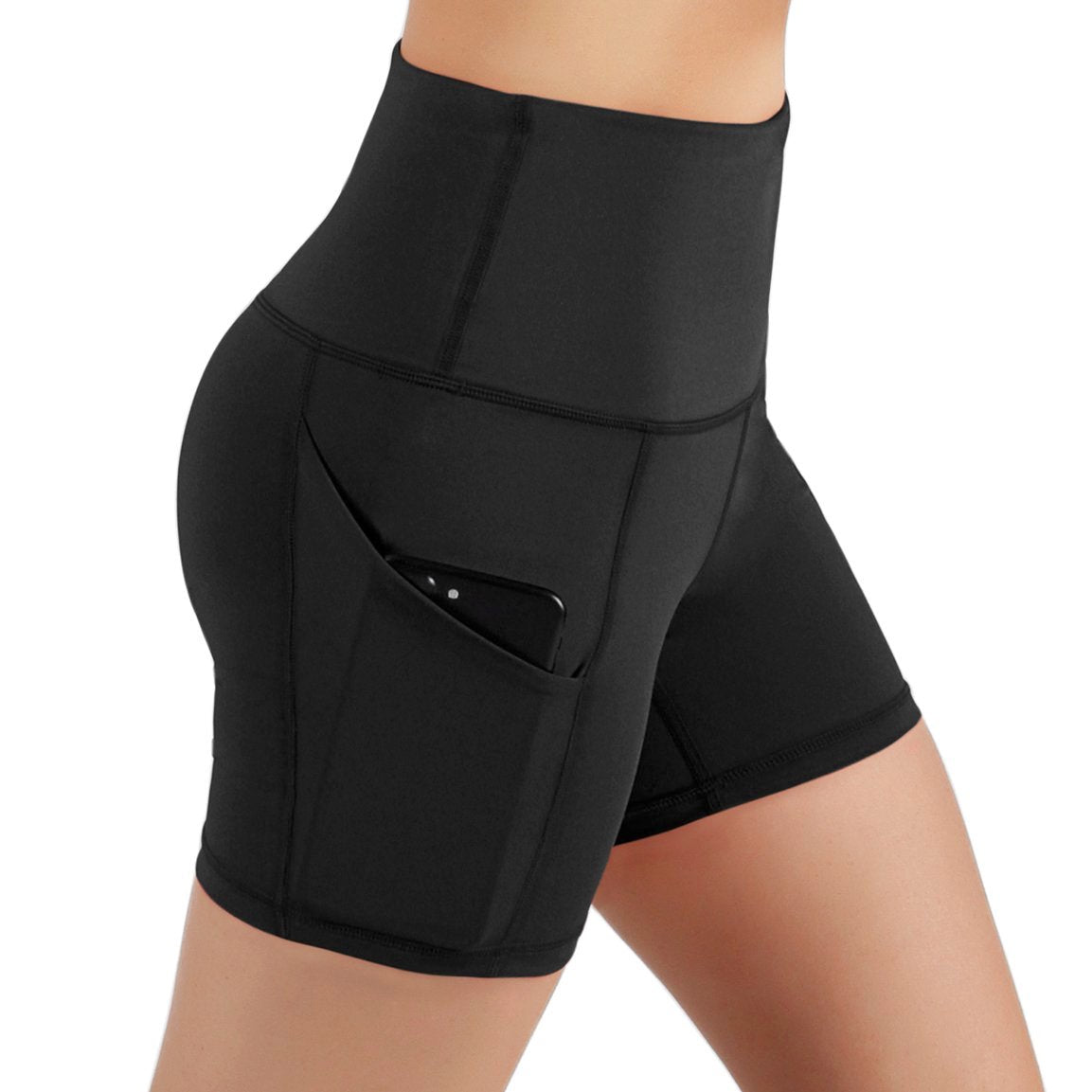 JupiterGear Jolie - Pantalones cortos deportivos de tiro alto con bolsillos en la cadera