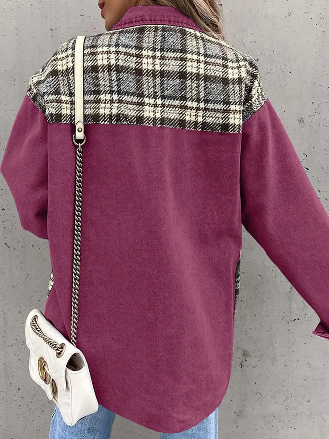 Trendsi Oversized Plaid Cotton Jacket — Casual Shacket Style