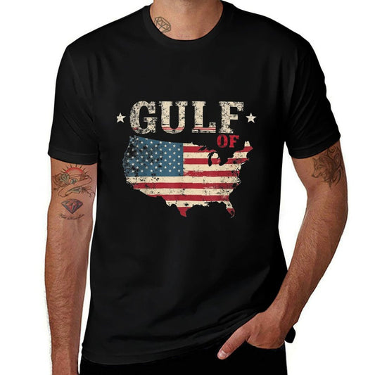 Camiseta con patrón de moda vintage retro de la bandera de EE. UU. Divertida del Golfo de EE. UU. América para hombres y mujeres