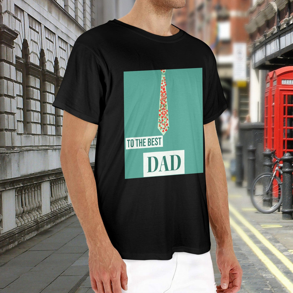 Best Dad Ever Polka Dots Heavy Cotton Graphic T-Shirt (Made in USA)