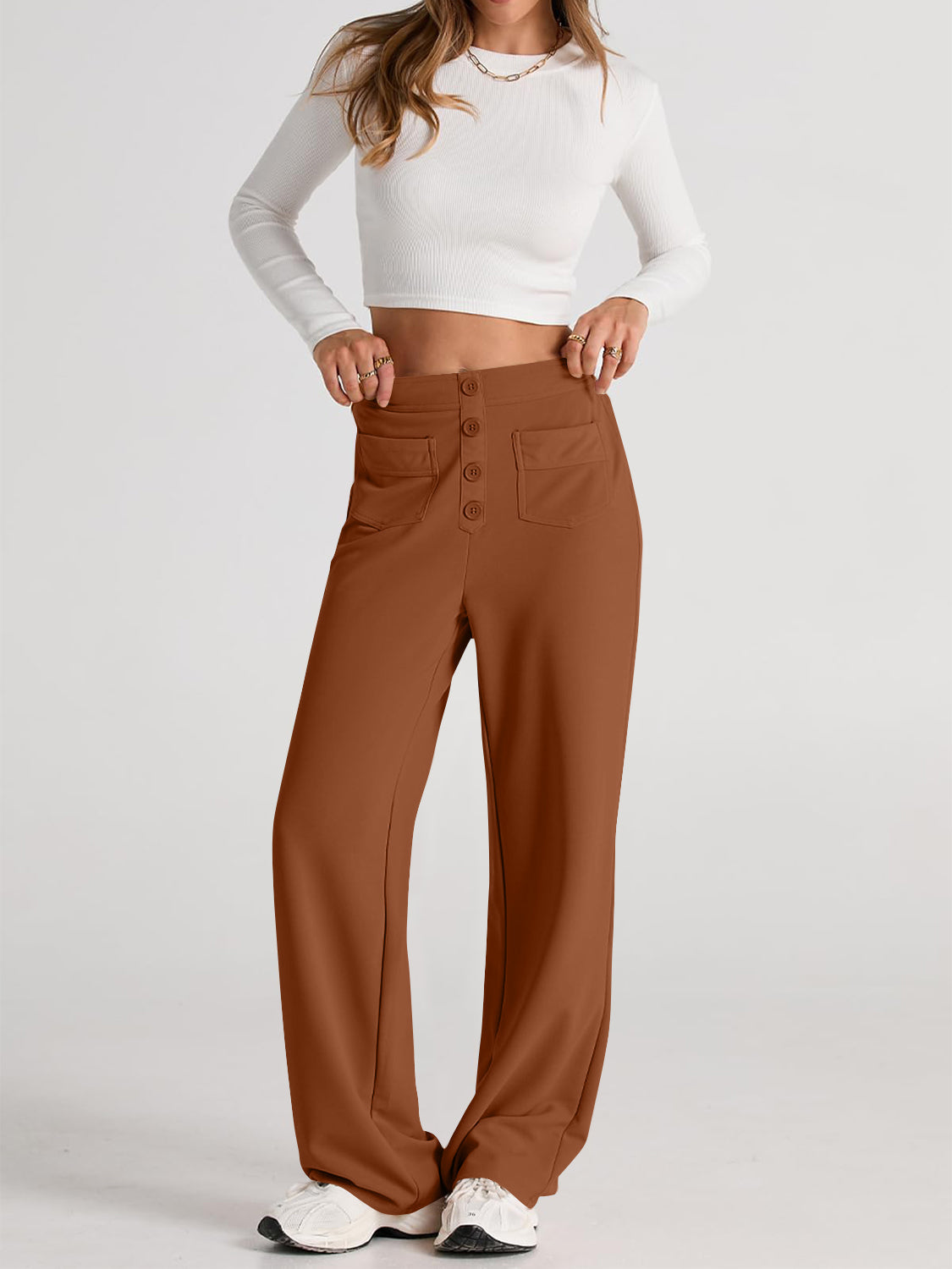 Pantalón ancho de talle alto