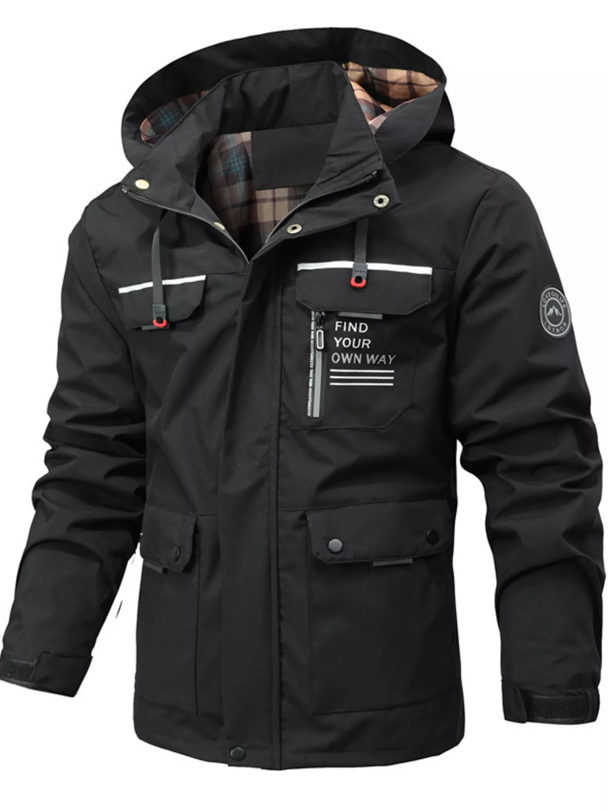 Men's Plus Size Hooded Outdoor Windproof Coat