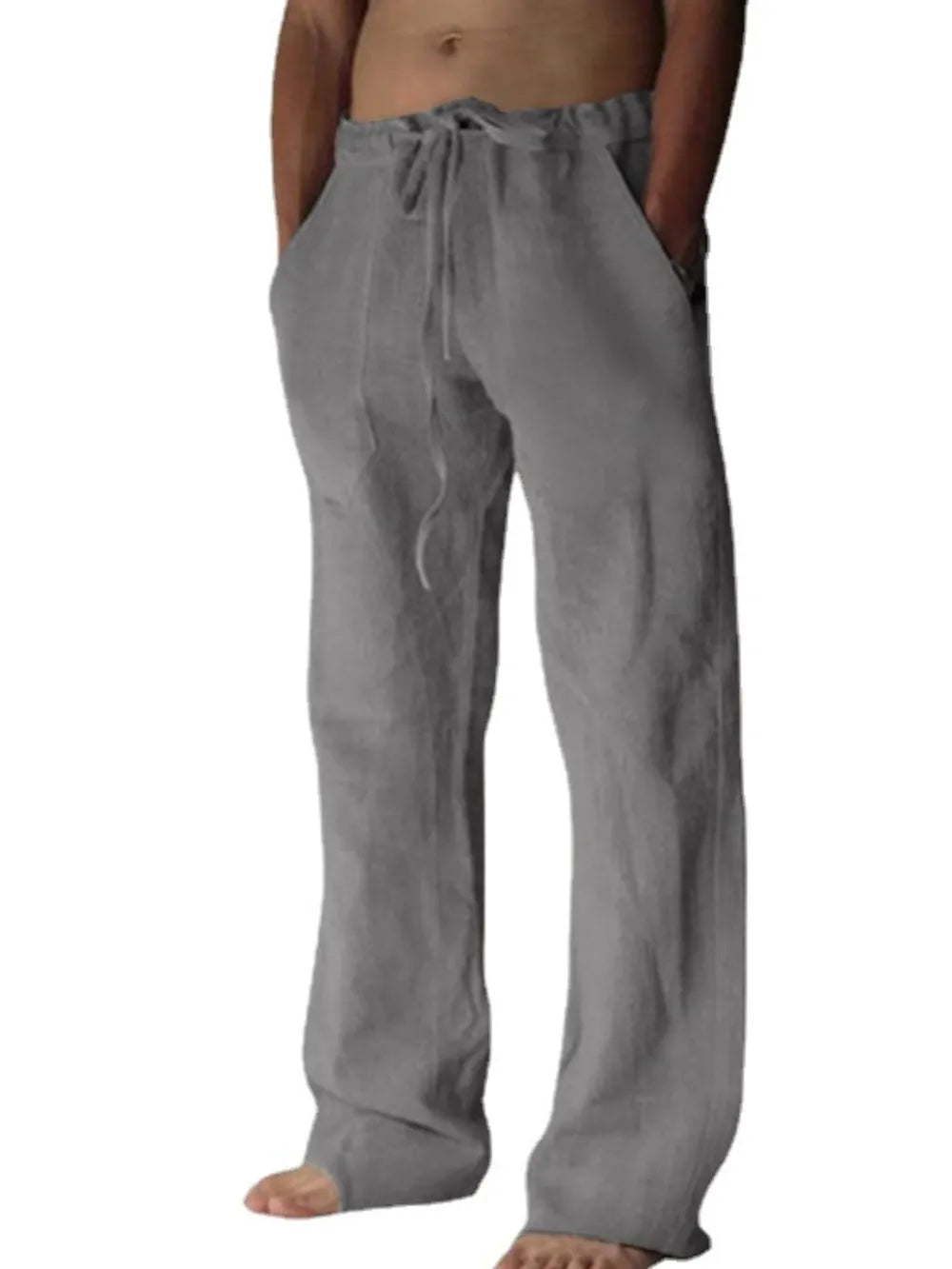 Pantalones de hombre de talla grande con cordón y corte holgado