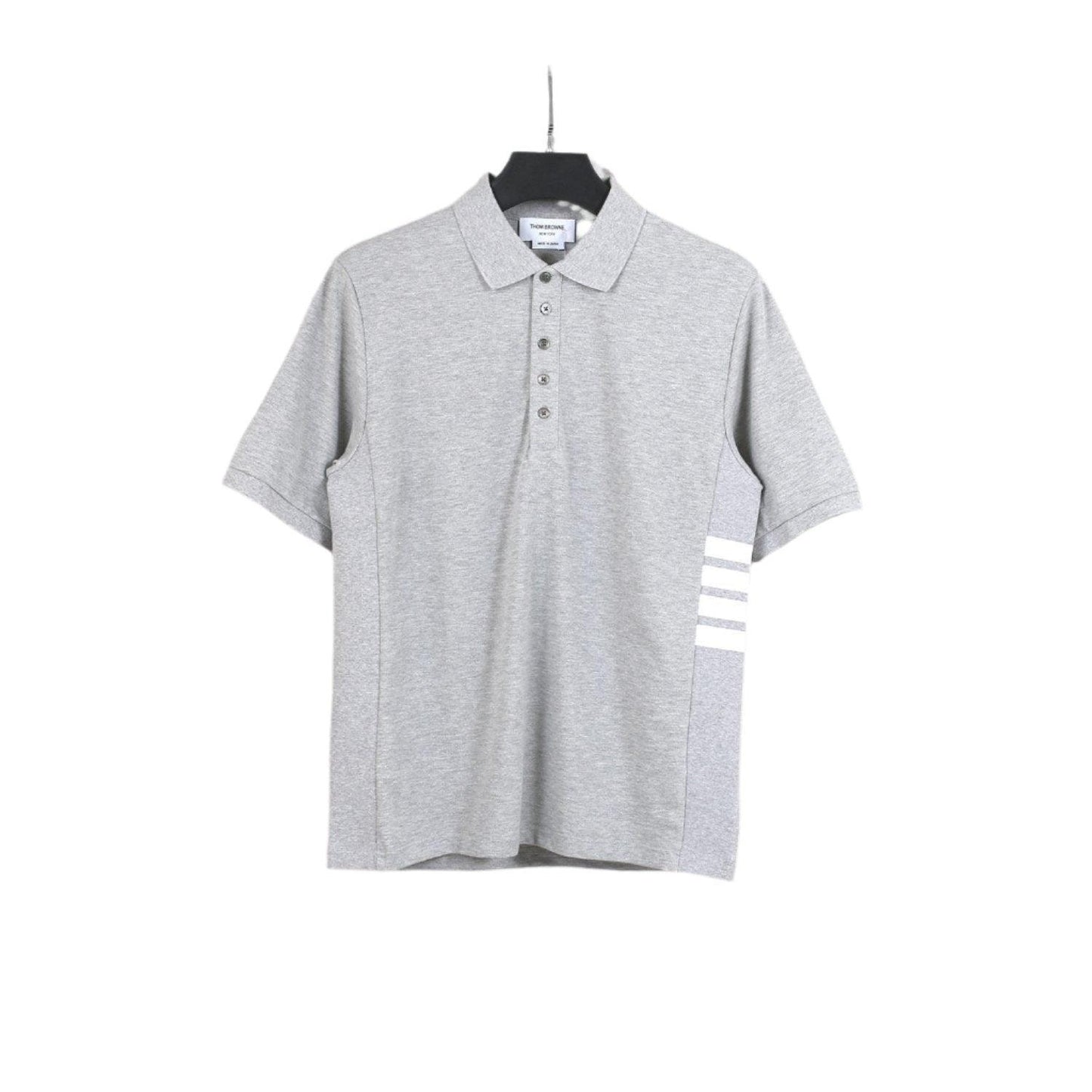 Thom Browne Grey T-Shirt with Collar