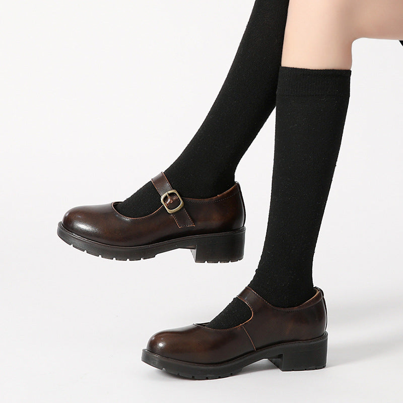 Women's Thin Velcro Shoes British Style