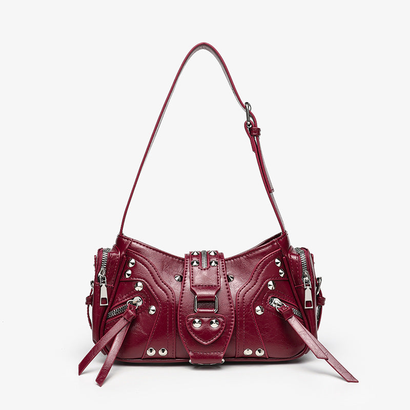 Edgy Y2k-style Single-shoulder Commuter Crossbody Biker Bag