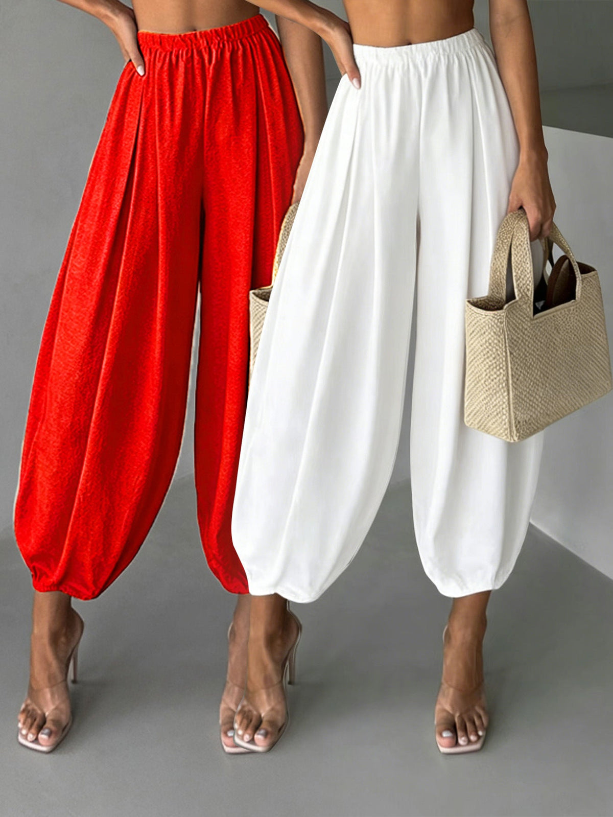 2-piece Set Fashionable Air Pants For Womencasual Yoga Wide-leg Pants