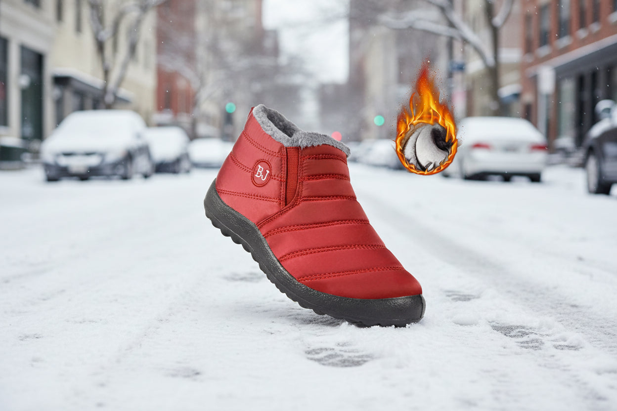 Botas de algodón cálidas y ligeras con acolchado para mujer – Botines de invierno antideslizantes para exteriores