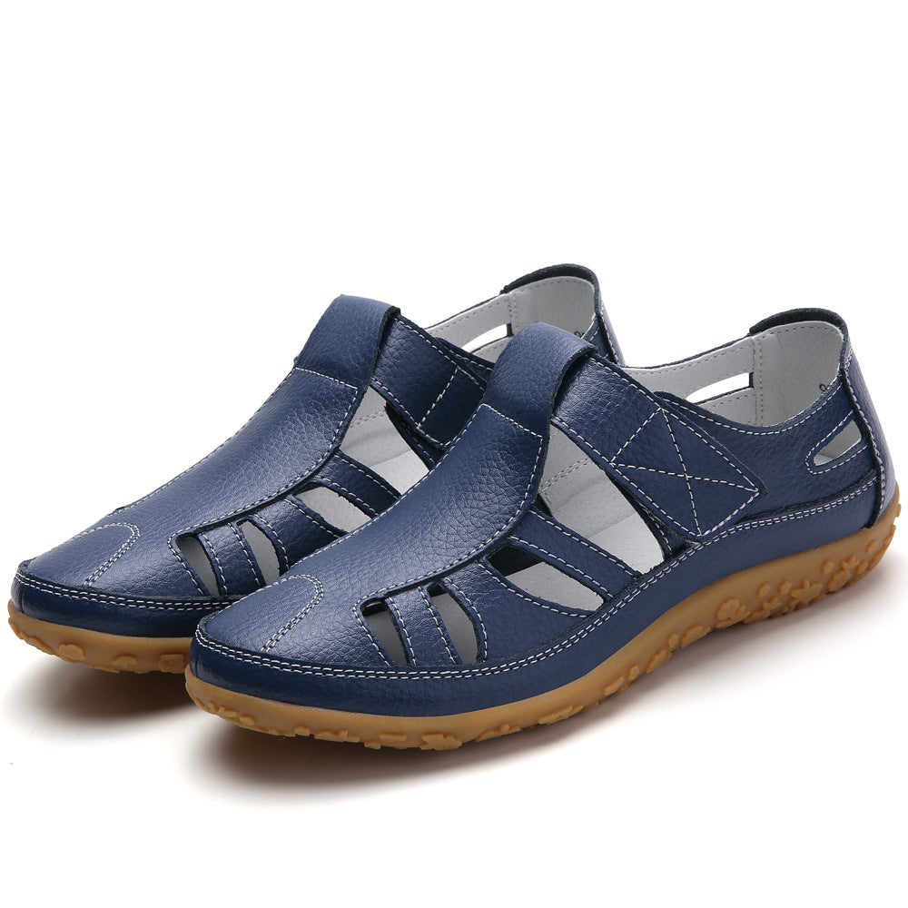 Women's Handmade Retro Soft Sole Leather Velcro Casual Shoes