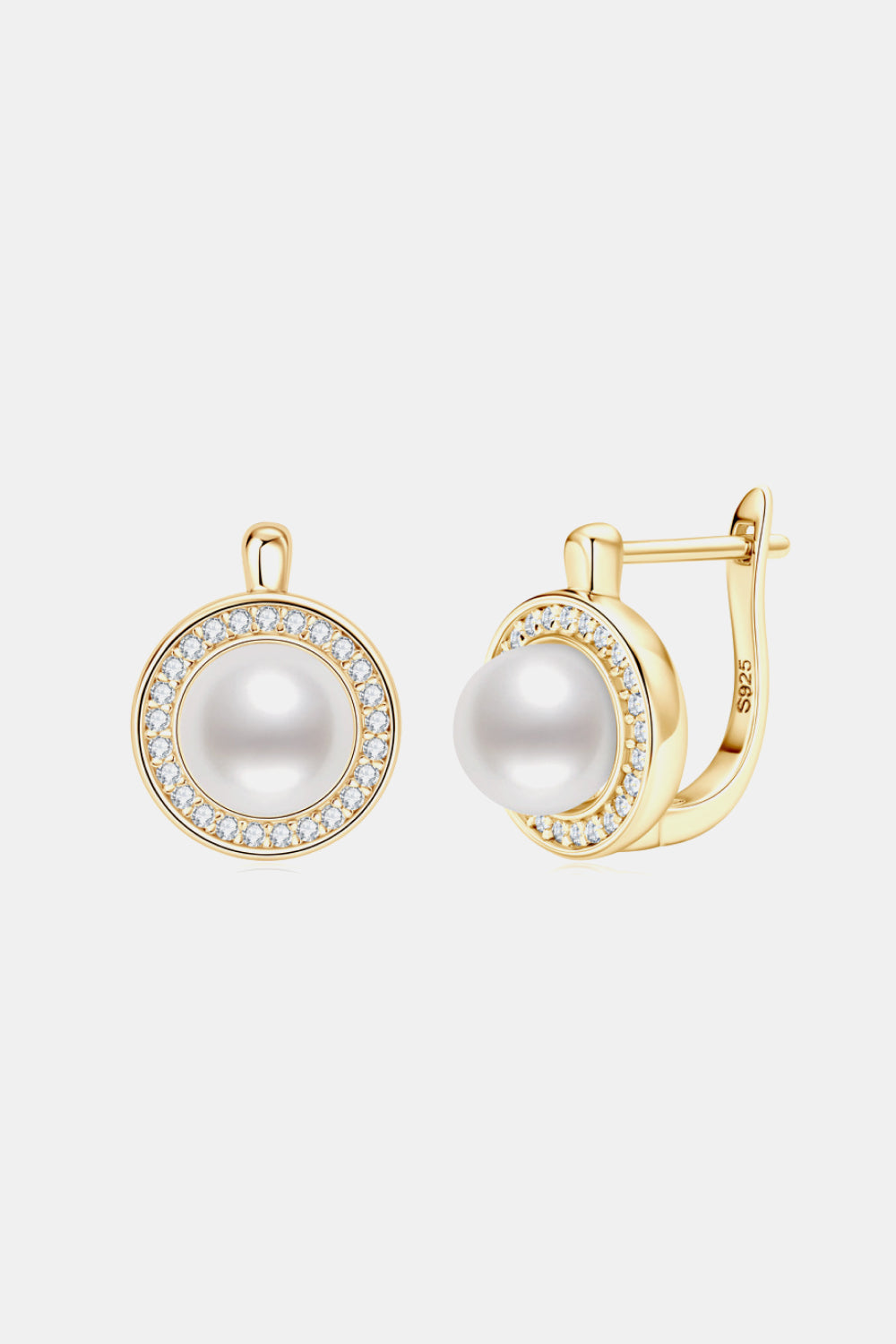 Pendientes de Plata de Ley 925 con Perla y Moissanita