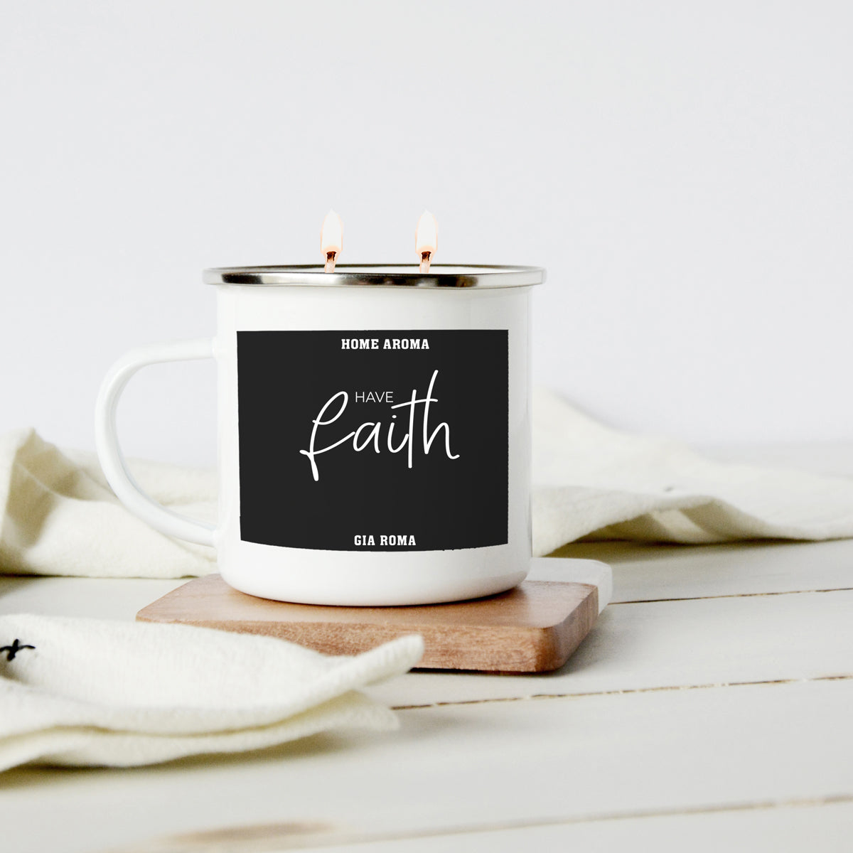 16oz Reusable Metal Candle Mug Scented Candle With Custom Label Color Option