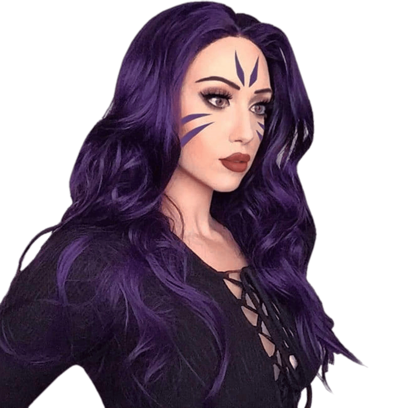 VIP Extensions Off Black to Purple Long Wavy Synthetic Fashion Wig