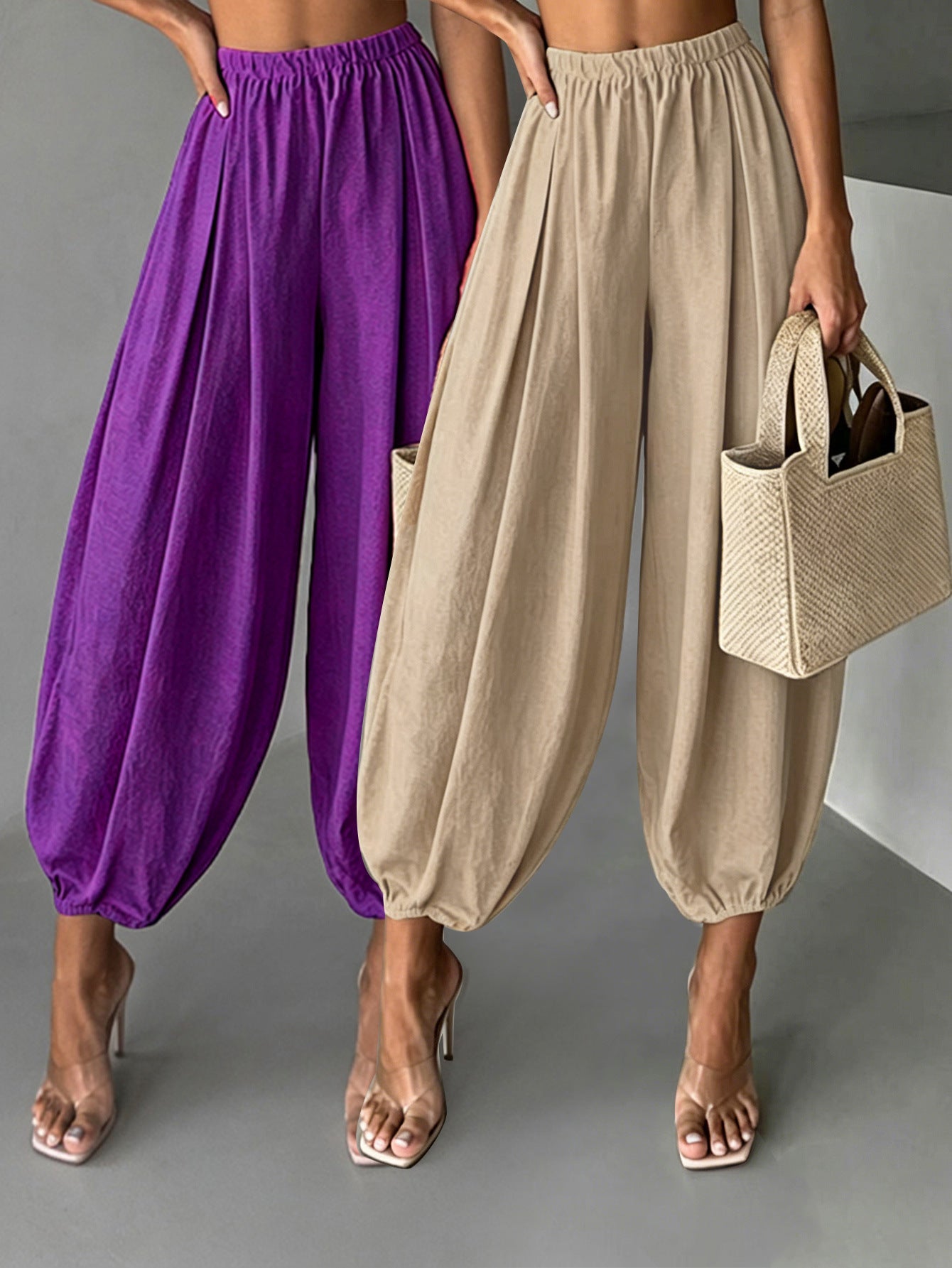 2-piece Set Fashionable Air Pants For Womencasual Yoga Wide-leg Pants