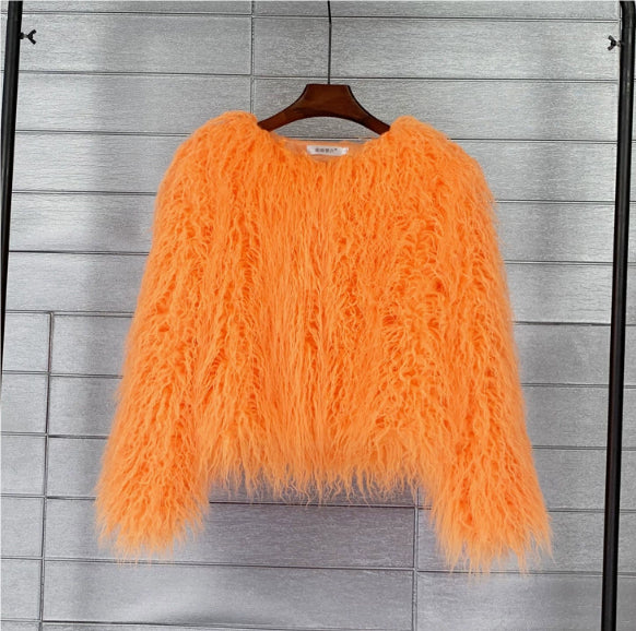 Women Fur Coats Autumn Winter Faux Fur Shaggy Jacket Fourrure Bontjas