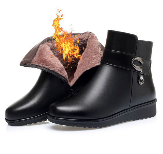 Women's Low-Heel Wedge Fleece Warm Boots