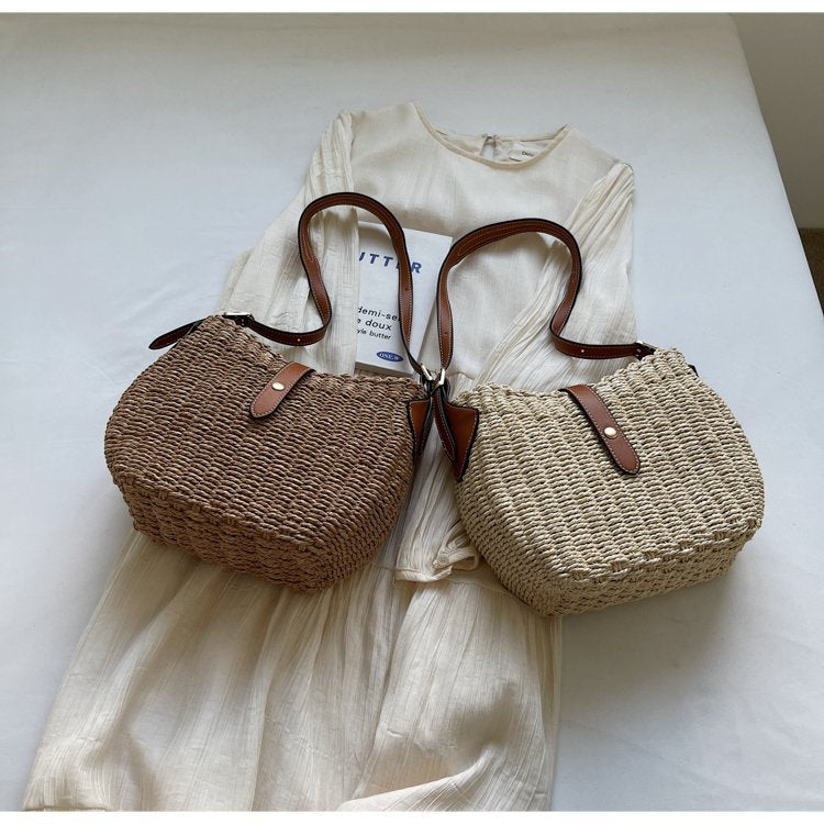 Casual Woven Crossbody Travel Bag